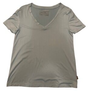Eddie Bauer Womens XS V Neck Active T Shirt Short Sleeve Blue Top Size XS